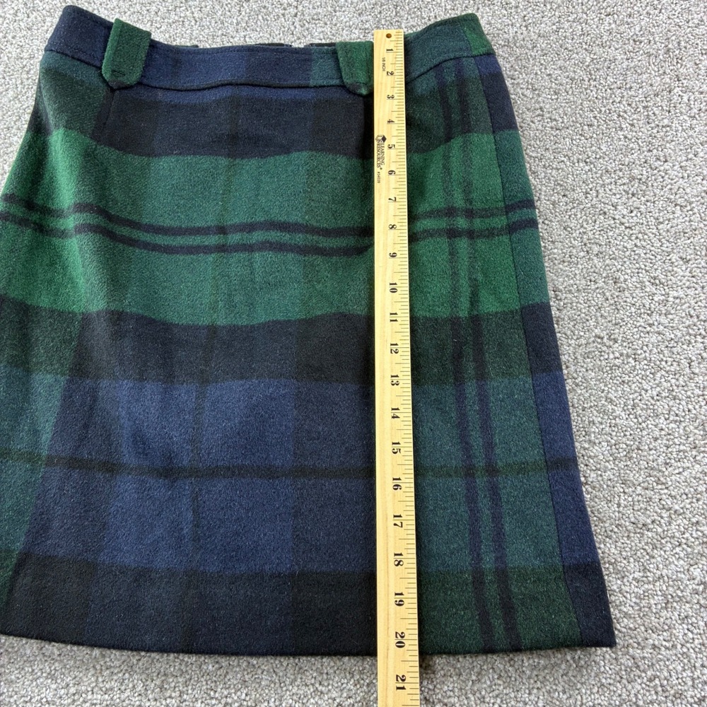 Talbots Tartan Plaid Wool Blend Womens 6 A-Line Green Blue‎ Preppy Academia - Picture 4 of 7